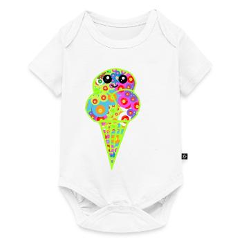 Retro Eis Vintage Kinder Kind 60er  - Baby Premium short-sleeve bodysuit - white - Front