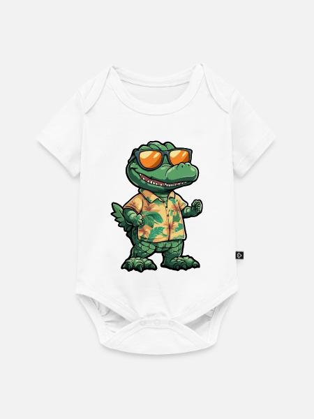 Aligator Comic Urlaub - Baby Premium Kurzarmbody - Weiß