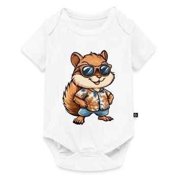 Vacances de bandes dessinées Squirrel - Body à manches courtes Premium Bébé - blanc - Devant