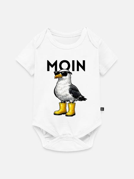 Moin Moewe - Baby Premium Kurzarmbody - Weiß