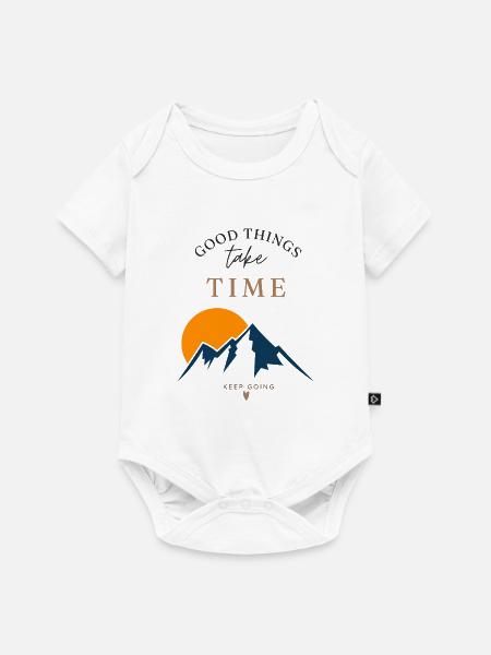 Zeit braucht Gipfelmut - Baby Premium Kurzarmbody - Weiß