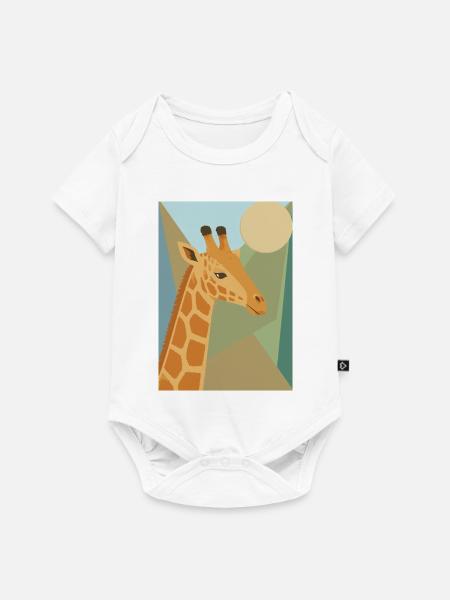 Geometrische Giraffe Safari Kunst - Baby Premium Kurzarmbody - Weiß