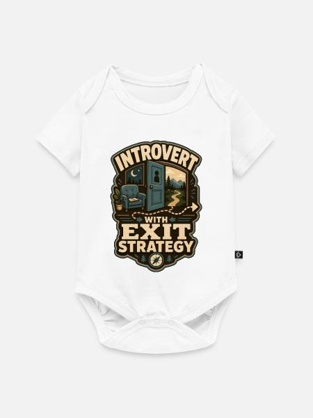 Introvert With Exit Strategy - Baby Premium Kurzarmbody - Weiß