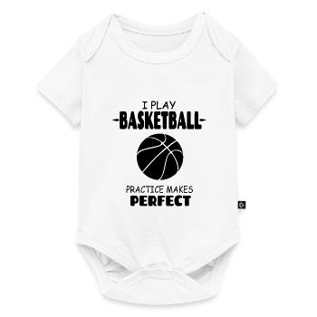 I_Play_Basketball_Practise_Makes_Perfect - Baby Premium Kurzarmbody - Weiß - Vorne