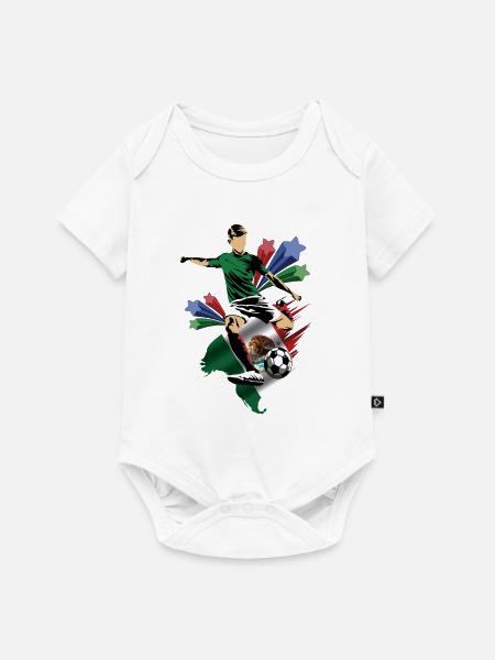 Mexiko - Mexiko - Flaggen - Baby Premium Kurzarmbody - Weiß
