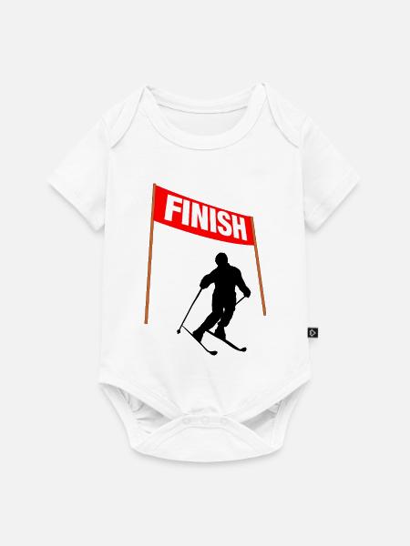 Ski-Ziellinie - Baby Premium Kurzarmbody - Weiß
