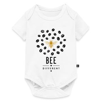 Abeille dorée sur fond noir - Body à manches courtes Premium Bébé - blanc - Devant