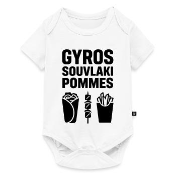 gyros souvlaki pommes - Baby Premium Kurzarmbody - Weiß - Vorne