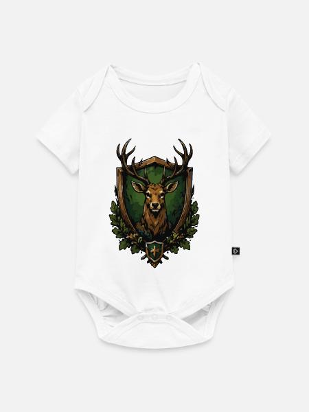 Hirsch Waldemblem - Baby Premium Kurzarmbody - Weiß