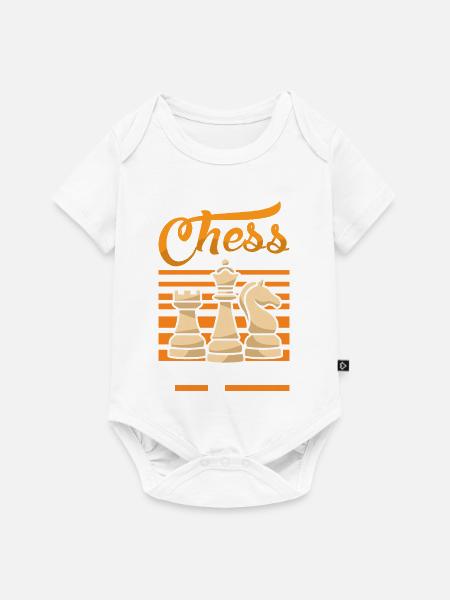 Schach Schachspieler Schachbrett - Baby Premium Kurzarmbody - Weiß