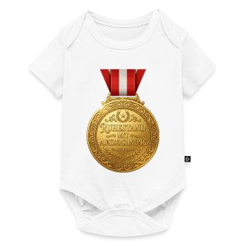 Ruhestand mit Auszeichnung – Goldmedaille Design - Baby Premium Kurzarmbody - Weiß - Vorne
