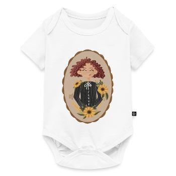 Portrait ovale Sunflower Love - Body à manches courtes Premium Bébé - blanc - Devant