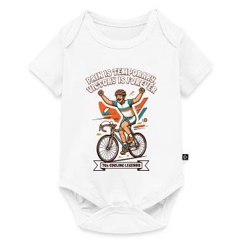 La douleur d’affiche de cyclisme vintage des années 70 est temporaire - Body à manches courtes Premium Bébé - blanc - Devant
