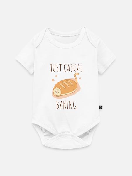 Kotek – einfach lockeres Backen - Baby Premium Kurzarmbody - Weiß