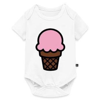 Eiscreme Waffel Icon - Baby Premium Kurzarmbody - Weiß - Vorne