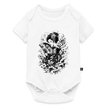 Japanese Geisha in Irezumi Tattoo Style - Baby Premium short-sleeve bodysuit - white - Front