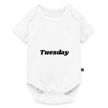 Tuesday – Black lettering - Baby Premium short-sleeve bodysuit - white - Front