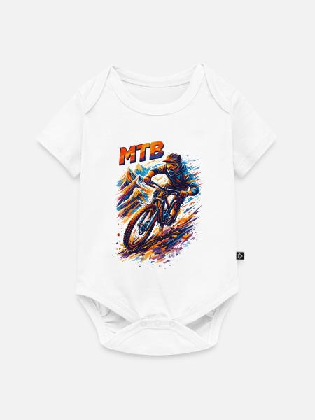 MTB Downhill Mountainbiker Abstrakt Spruch - Baby Premium Kurzarmbody - Weiß