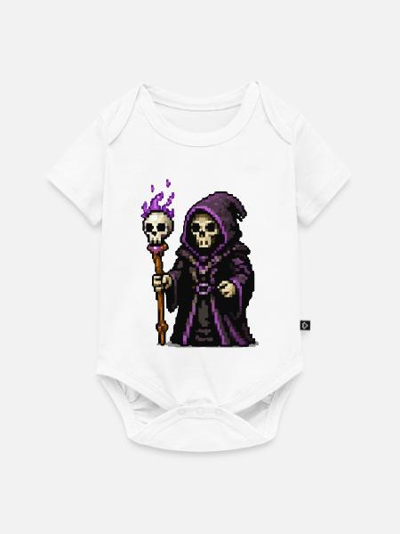 Pixel Grim Reaper Nebelstab - Baby Premium Kurzarmbody - Weiß