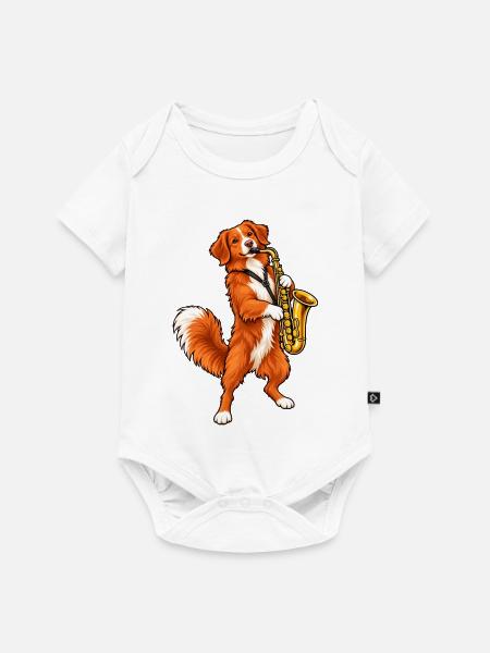 Toller mit Saxophon - Baby Premium Kurzarmbody - Weiß
