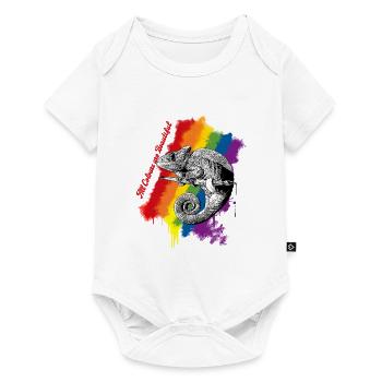 All Colours are Beautiful – Chamäleon Rainbow - Baby Premium Kurzarmbody - Weiß - Vorne