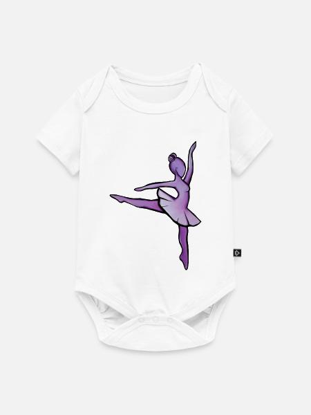 Purple Ballet Silhouette - Baby Premium Kurzarmbody - Weiß