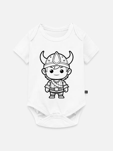 Niedlicher Wikinger - Baby Premium Kurzarmbody - Weiß