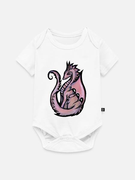 Pastelldrache auf Schwarz - Baby Premium Kurzarmbody - Weiß