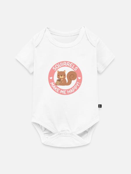 Eichhörnchen machen mich glücklich - Baby Premium Kurzarmbody - Weiß