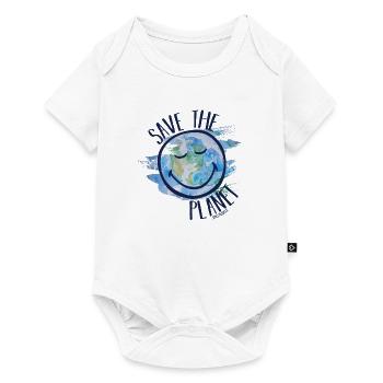 Save the Planet Smileyworld marine - Body à manches courtes Premium Bébé - blanc - Devant