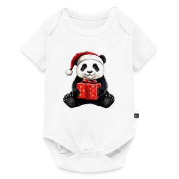 Panda Weihnachten - Baby Premium Kurzarmbody - Weiß - Vorne