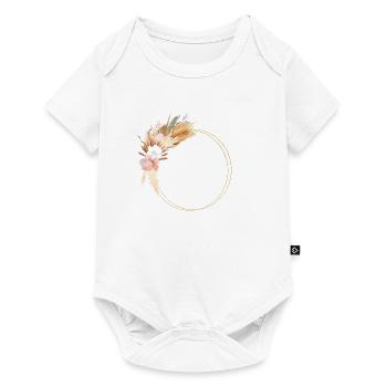 Boho Palmen Kranz, personalisierbar - Baby Premium Kurzarmbody - Weiß - Vorne