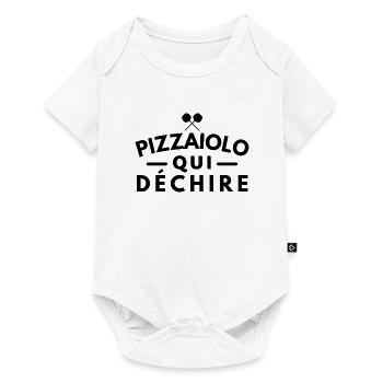pizzaiolo qui déchire. Pizza Pizzaïolo - Body à manches courtes Premium Bébé - blanc - Devant