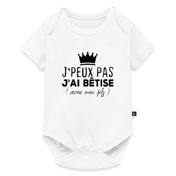 I can't I bet with my son - Baby Premium short-sleeve bodysuit - white - Front