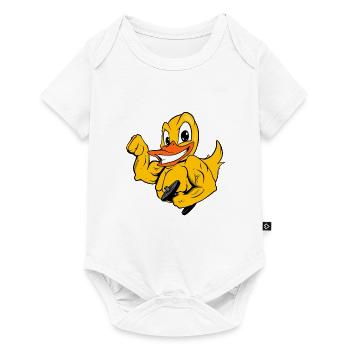 Muskel Ente Bodybuilder - Baby Premium Kurzarmbody - Weiß - Vorne