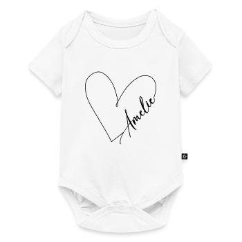 Amelie Name Heart Line - Baby Premium short-sleeve bodysuit - white - Front