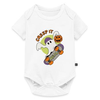 Creep It Real Halloween-Skater Geist skaten - Baby Premium Kurzarmbody - Weiß - Vorne