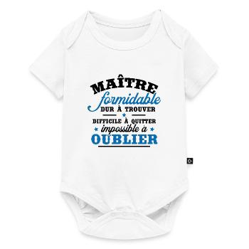 Merci maitresse formidable, Cadeau maîtresse école - Body à manches courtes Premium Bébé - blanc - Devant