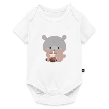 Pygmy Hippo Boba Tea - Baby Premium short-sleeve bodysuit - white - Front