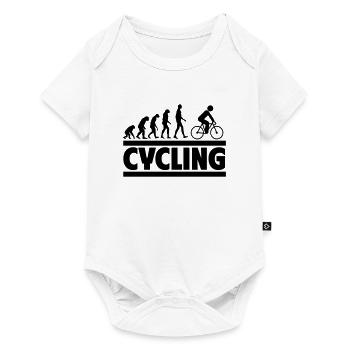 Evolution des Radfahrens Geschenk für Fahrradfan - Baby Premium Kurzarmbody - Weiß - Vorne