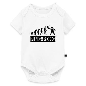 L’évolution du ping-pong : de l’humain au joueur de tennis de table - Body à manches courtes Premium Bébé - blanc - Devant