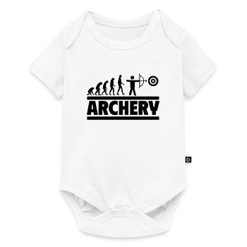 Bogenschießen-Evolution: Vom Mensch zum Bogenschüt - Baby Premium Kurzarmbody - Weiß - Vorne