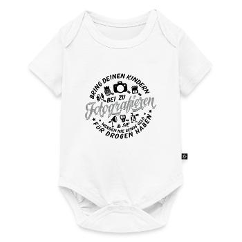Bringe deinen Kindern bei zu fotografieren - Baby Premium Kurzarmbody - Weiß - Vorne