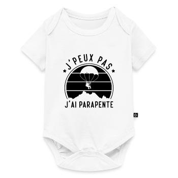 J'peux Pas j'ai Parapente, Cadeau Parapentiste - Body à manches courtes Premium Bébé - blanc - Devant