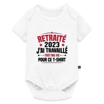 Retraité En 2023 / Humour Cadeau Retraité 2023 - Body à manches courtes Premium Bébé - blanc - Devant