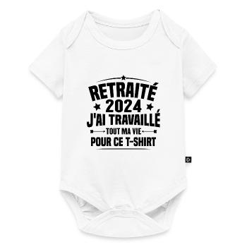 Retraité En 2024 / Humour Cadeau Retraité 2024 - Body à manches courtes Premium Bébé - blanc - Devant