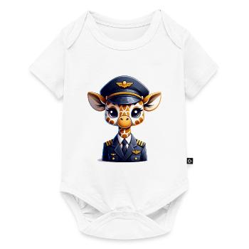 Cute Giraffe Pilot - Baby Premium short-sleeve bodysuit - white - Front