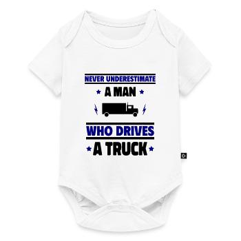 Never underestimate a man in the truck! - Baby Premium short-sleeve bodysuit - white - Front