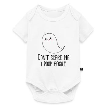 Bébé drôle disant Halloween Fantôme - Body à manches courtes Premium Bébé - blanc - Devant