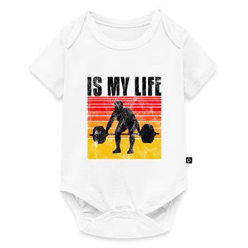 Bodybuilding is my life Bodybuilder GYM weight training - Baby Premium short-sleeve bodysuit - white - Front